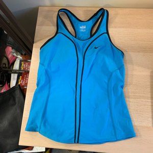 Blue Nike workout tank with built in sports bra